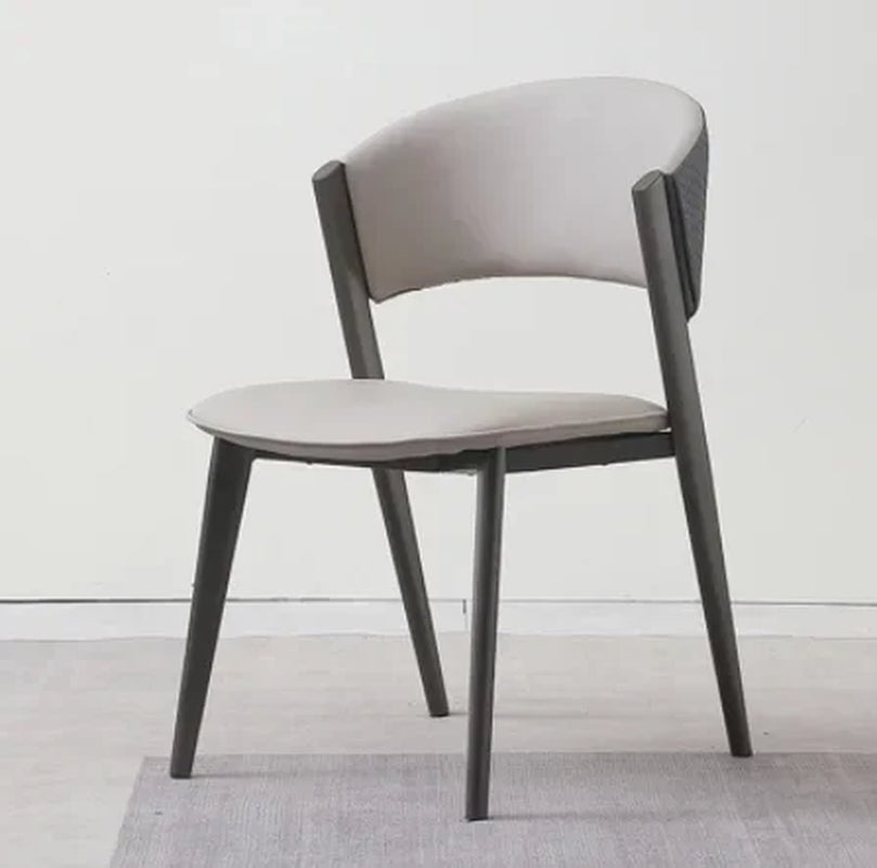 Space Saving Dining Chairs Modern Minimalist Designe Outdoor Bar Stool with Backrest Black Metal Leg