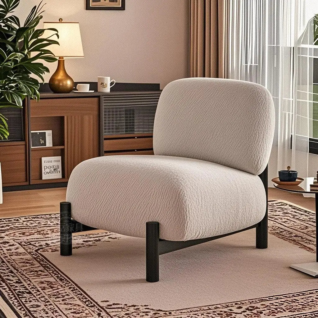 Modern Minimalist Accent Chair Cream Style Single Sofa Chair Luxury Lounge Armchair for Living Room Balcony Bedroom Decor