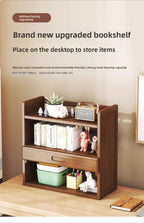 Bamboo Desktop Multi-Layer Storage Rack, Student Desk Storage Cabinet, Office File Rack, Bookshelf, Miscellaneous Storage Rack