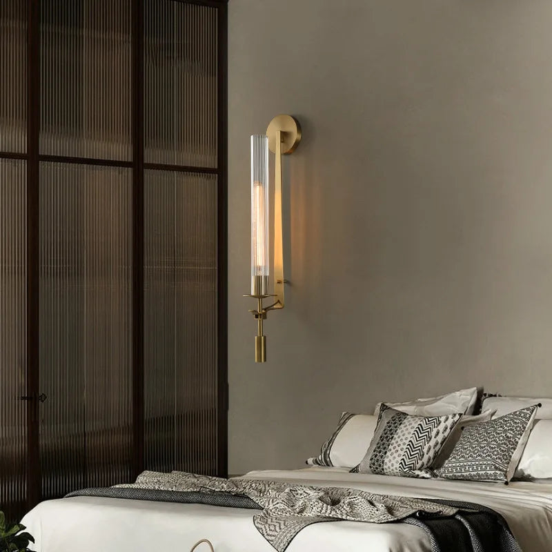 Simple Postmodern Scandinavian Wall Lamp for Hotel Bedroom Bedside Lamp Creative Light Luxury Corridor Background Decor Lighting