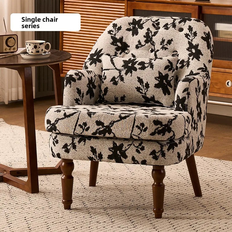American Retro Sofa Chair Single Casual High-End Comfortable Armchair Ergonomic Balcony Sillas Para Salón Living Room Furniture