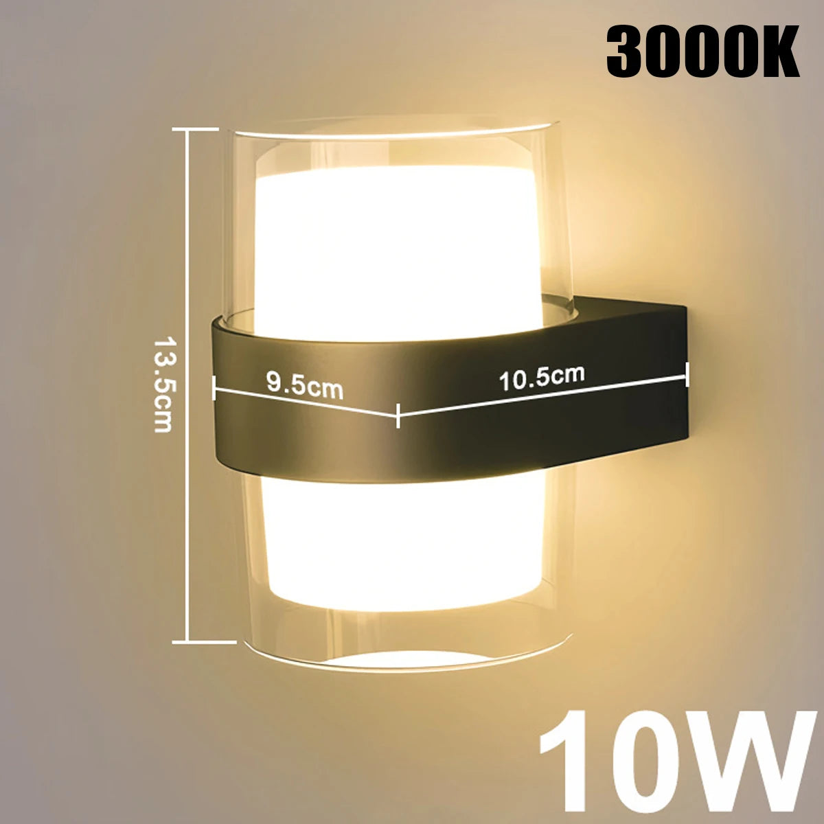 LED Wall Light 220V Rainproof Outdoor 10W Wall Sconce Lamp Bedroom Bedside Light Living Room Decor Lamp