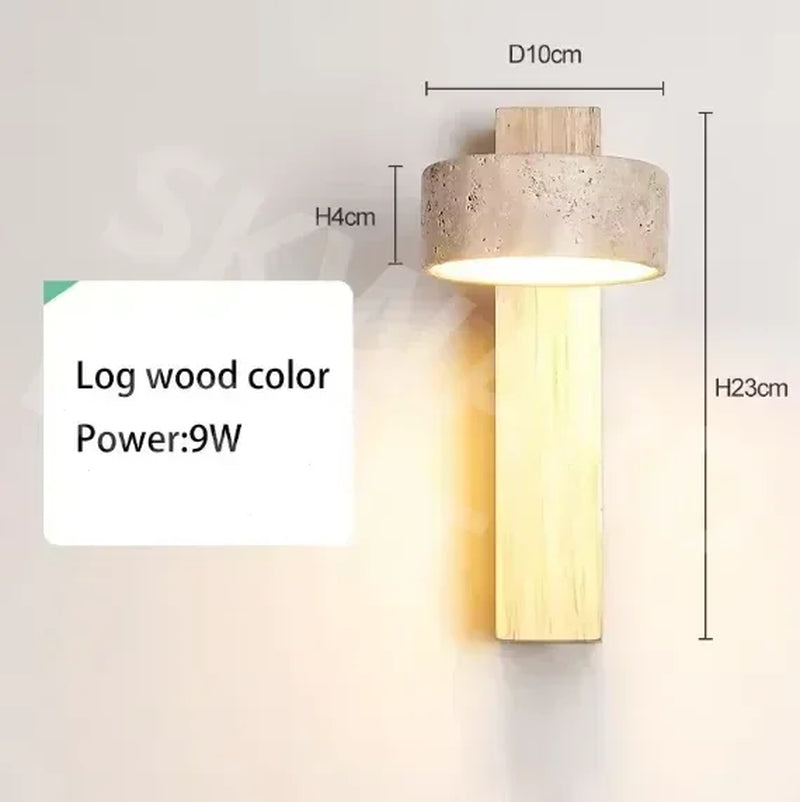Japanese Yellow Travertine Wall Light, Cave Stone LED Wall Lamp, Rotatable Light for Bathroom Dressing Mirror Front Lamp