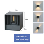 6W/12W LED Waterproof Wall Lamp in Black/White/Grey for Indoor and Outdoor Decoration Lighting Aluminum Wall Lights AC 110V 220V