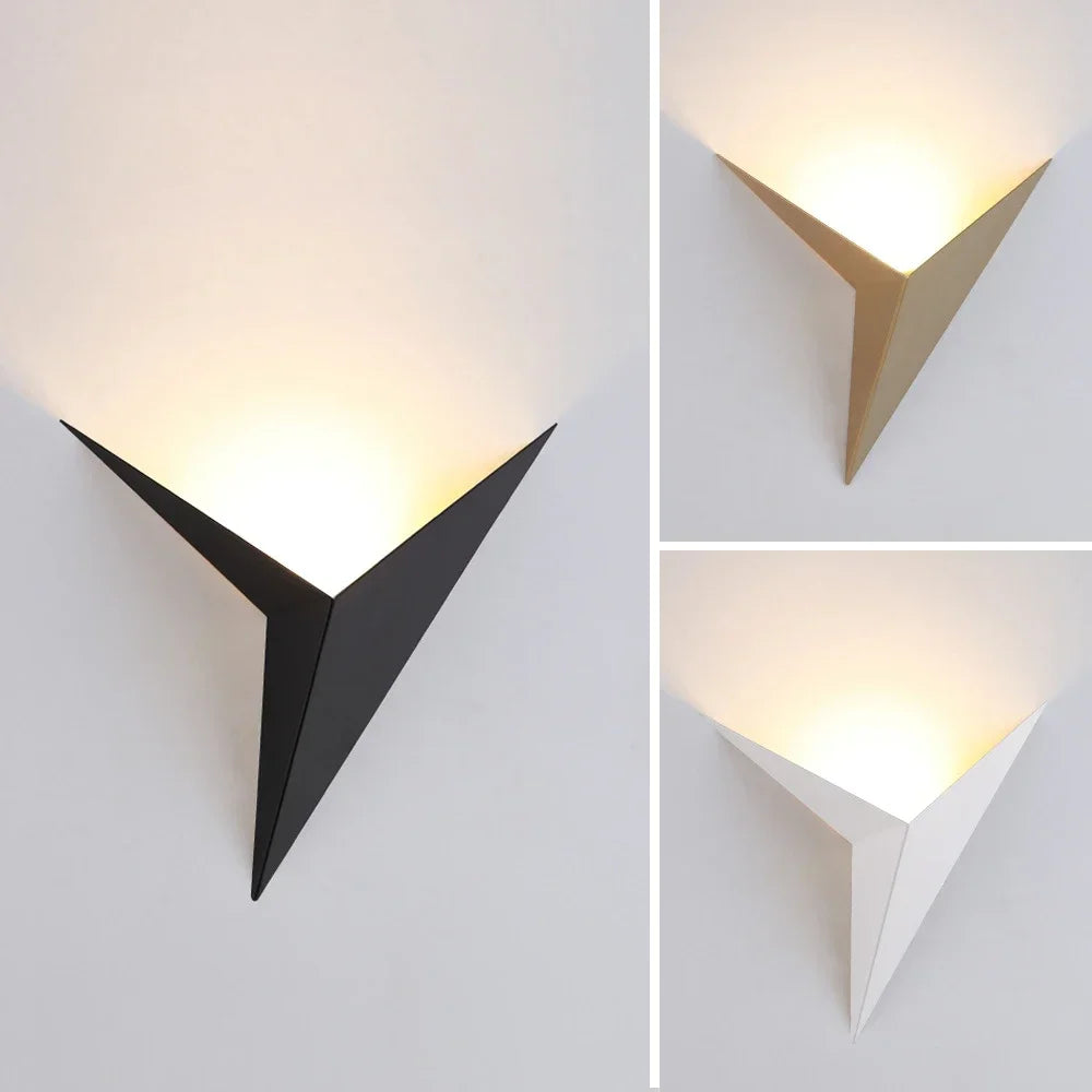 Modern Minimalist Triangle Shape LED Wall Lamps Nordic Style Indoor Living Room Lights 3W AC85-265V Simple Lighting