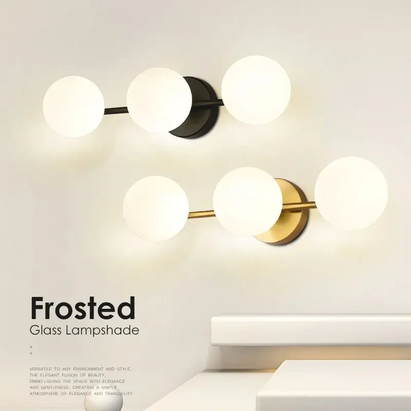Nordic Indoor LED Wall Lights Decor for Bedroom Living Room G9 7W Frosted Glass Ball LED Wall Lamps Wall Sconce Lighting Fixture