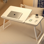 Adjustable foldable lap desk with cup holder for laptop and study