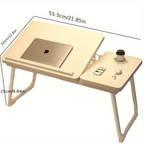 Adjustable tabletop lap desk with built-in cup holder
