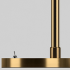 Close-up of the base of the adjustable iron desk lamp
