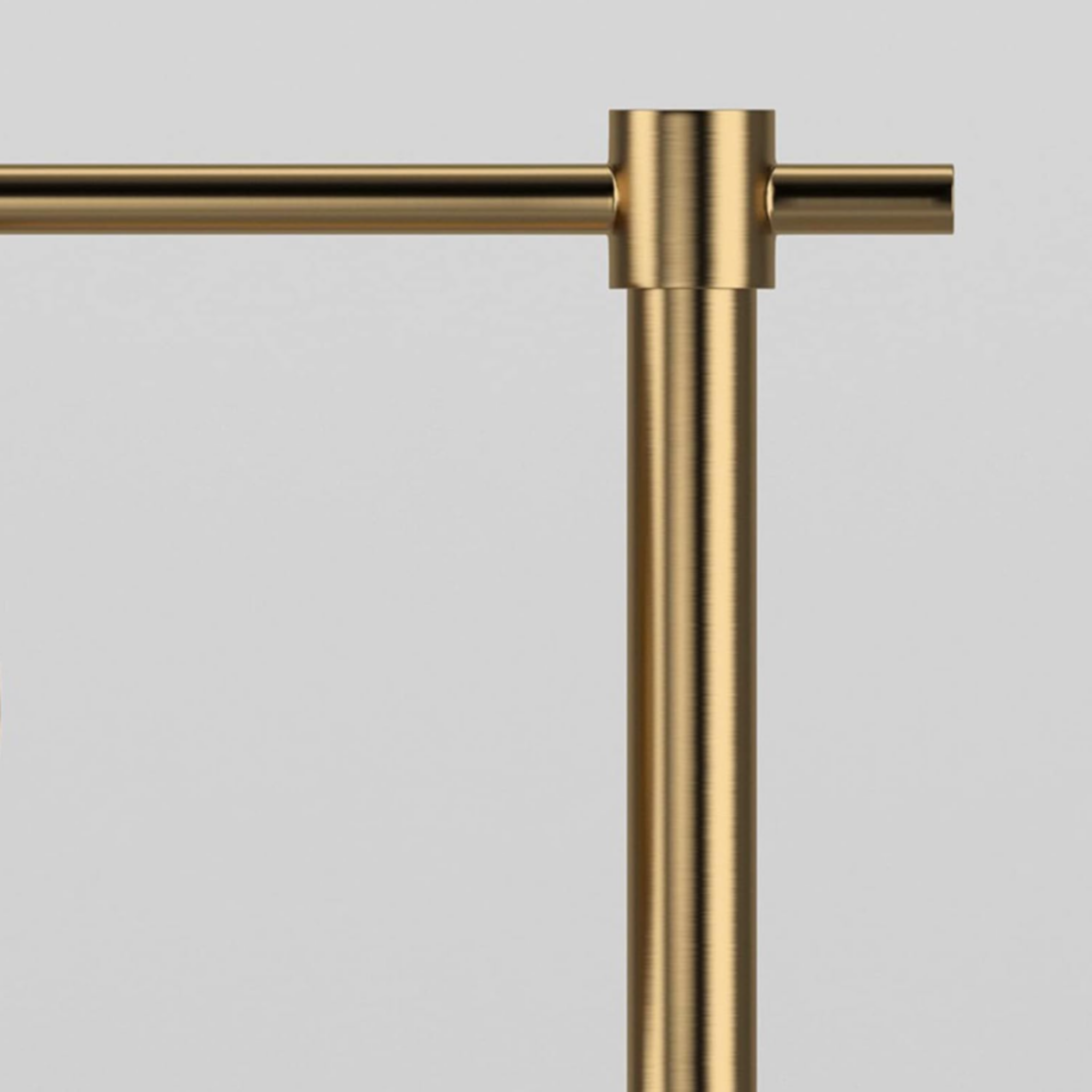 Close-up of the iron desk lamp frame