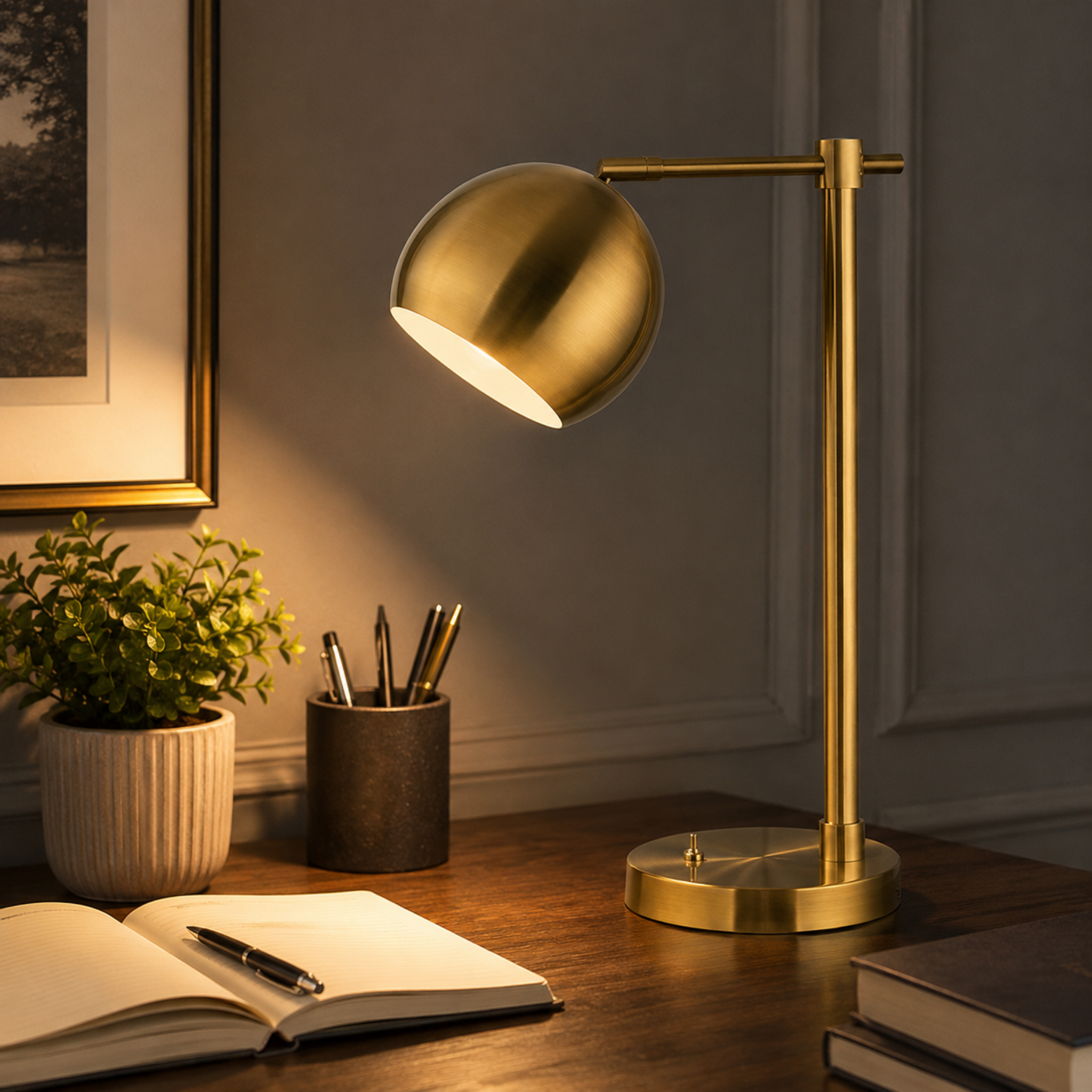 Adjustable iron desk lamp in American modern style