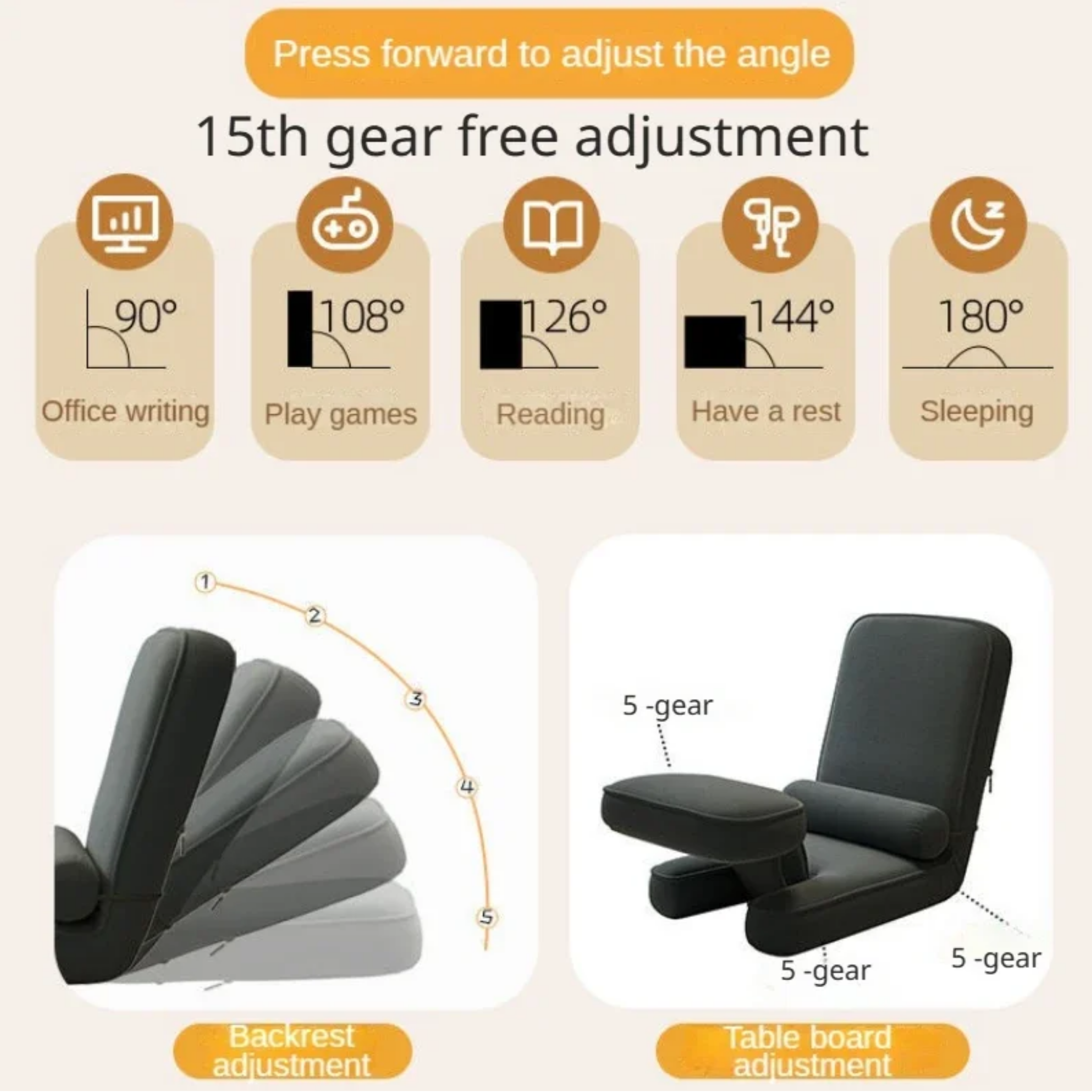 Adjustable tatami sofa chair configuration