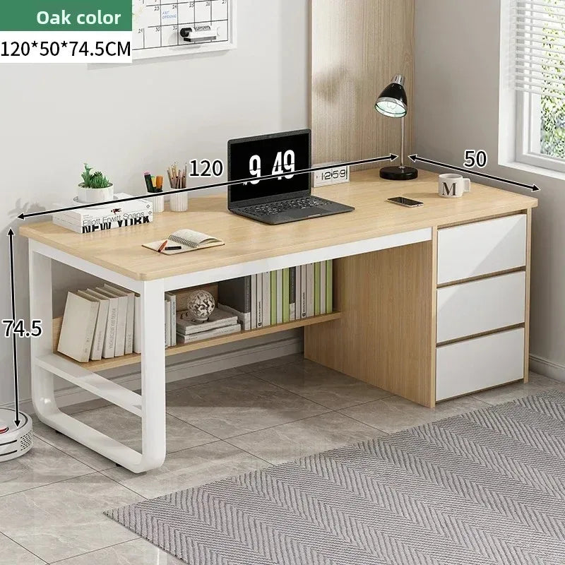 Office Desk, Computer Desk, Multi-Layer Solid Wood Board, Multiple Sizes Available, Suitable for Study and Office