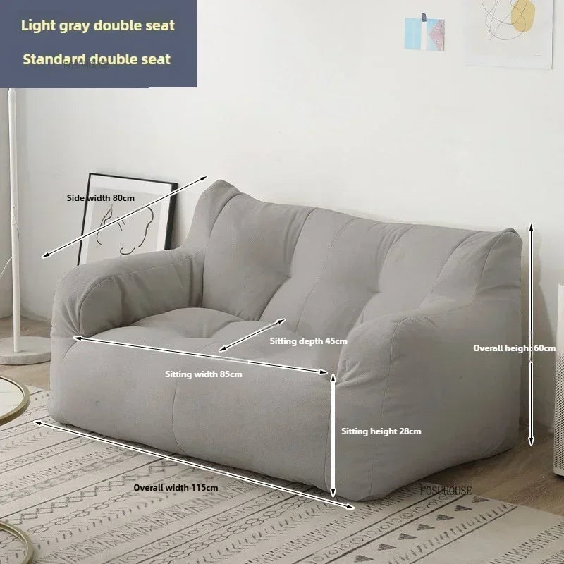 Ljylazy Linen Single Double Minimalist Sofa Leisure Bean Bag Chair Living Room Personality Puffs Sofa Creative Home Furniture