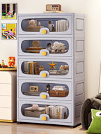 60Cm Extra Large Multi-Layer Storage Cabinet, Flip-Top Clothes Organizer for Living Room and Snack Storage Box