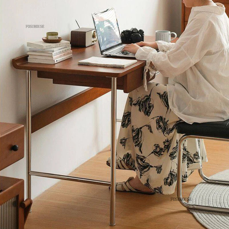 Nordic Solid Wood Computer Desks Home Study Office Reading Desk Retro Designer Creative Study Table for Office Computer Table