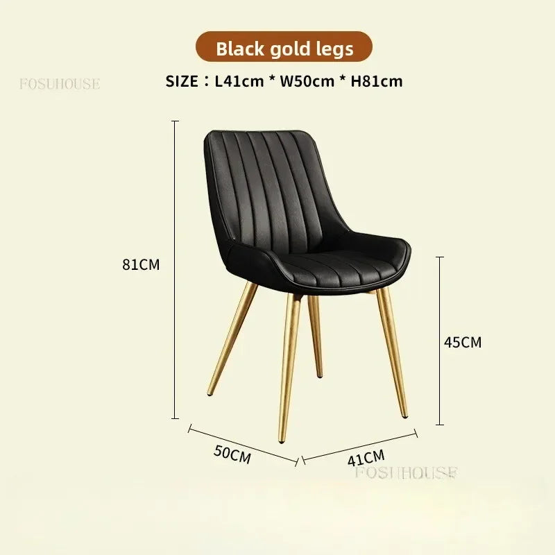 Modern Minimalist Backrest Dining Chairs Nordic Home Restaurant Furniture Light Luxury Leather Dressing Chair