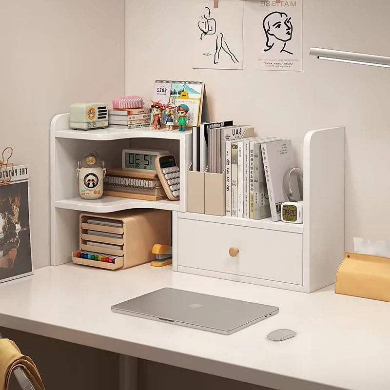 Bookshelf Desktop Shelf Multi-Layer Telescopic Office Desk Small Desk Storage Simple Bookcase