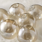 Close-up of the amber glass globe shade