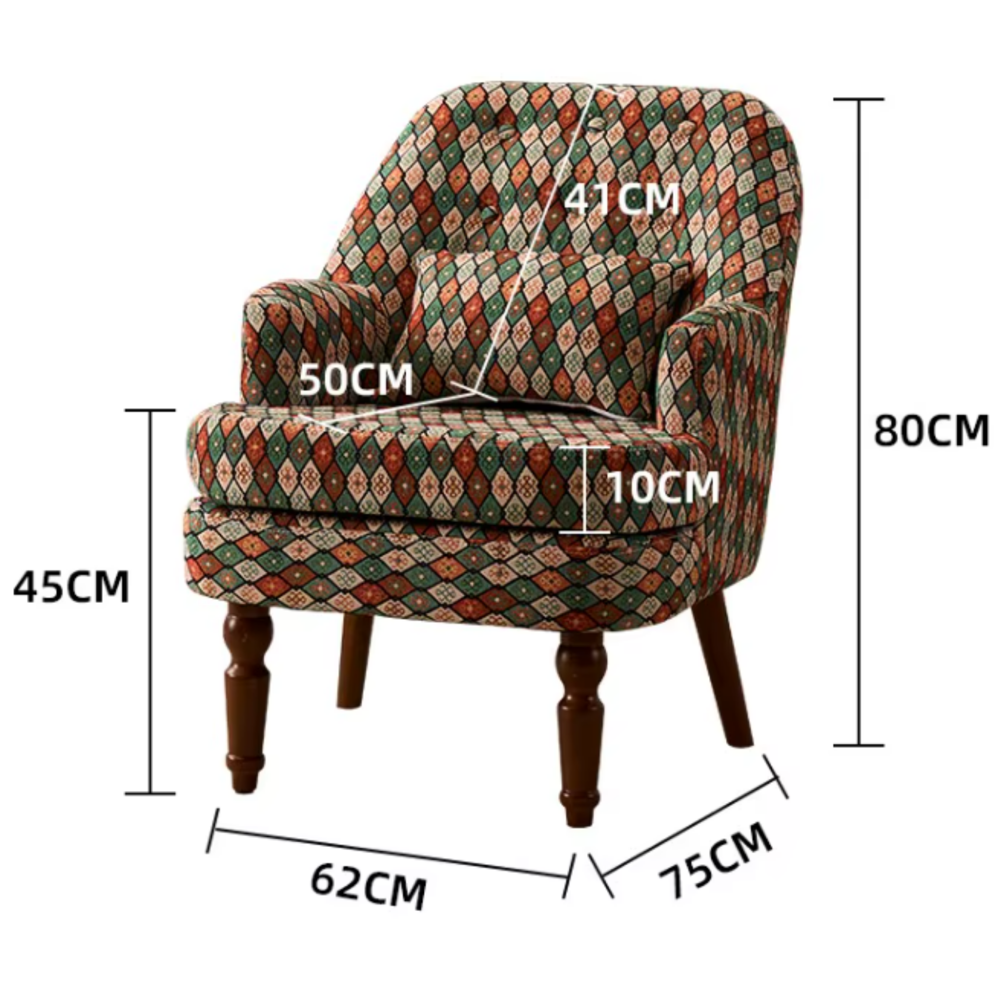 Dimensions of American Country armchair