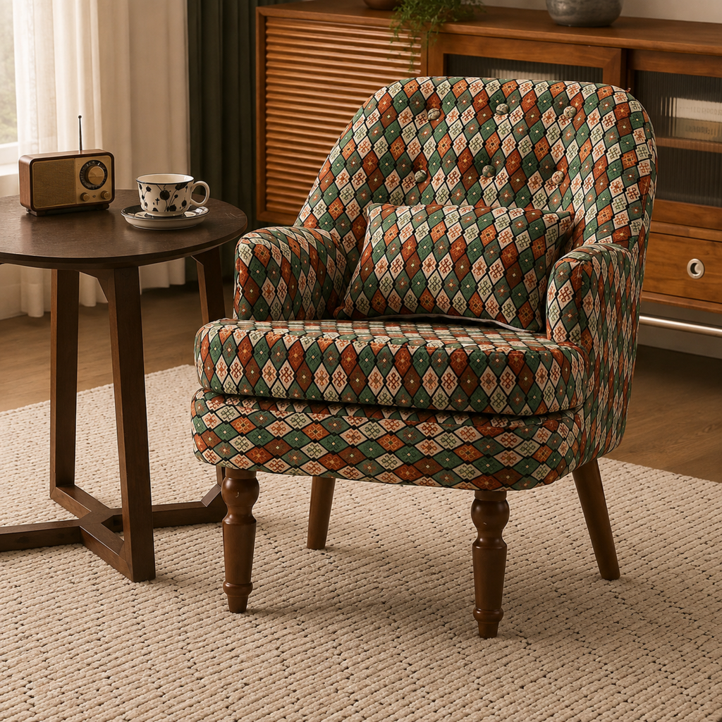 American Country fabric armchair type A
