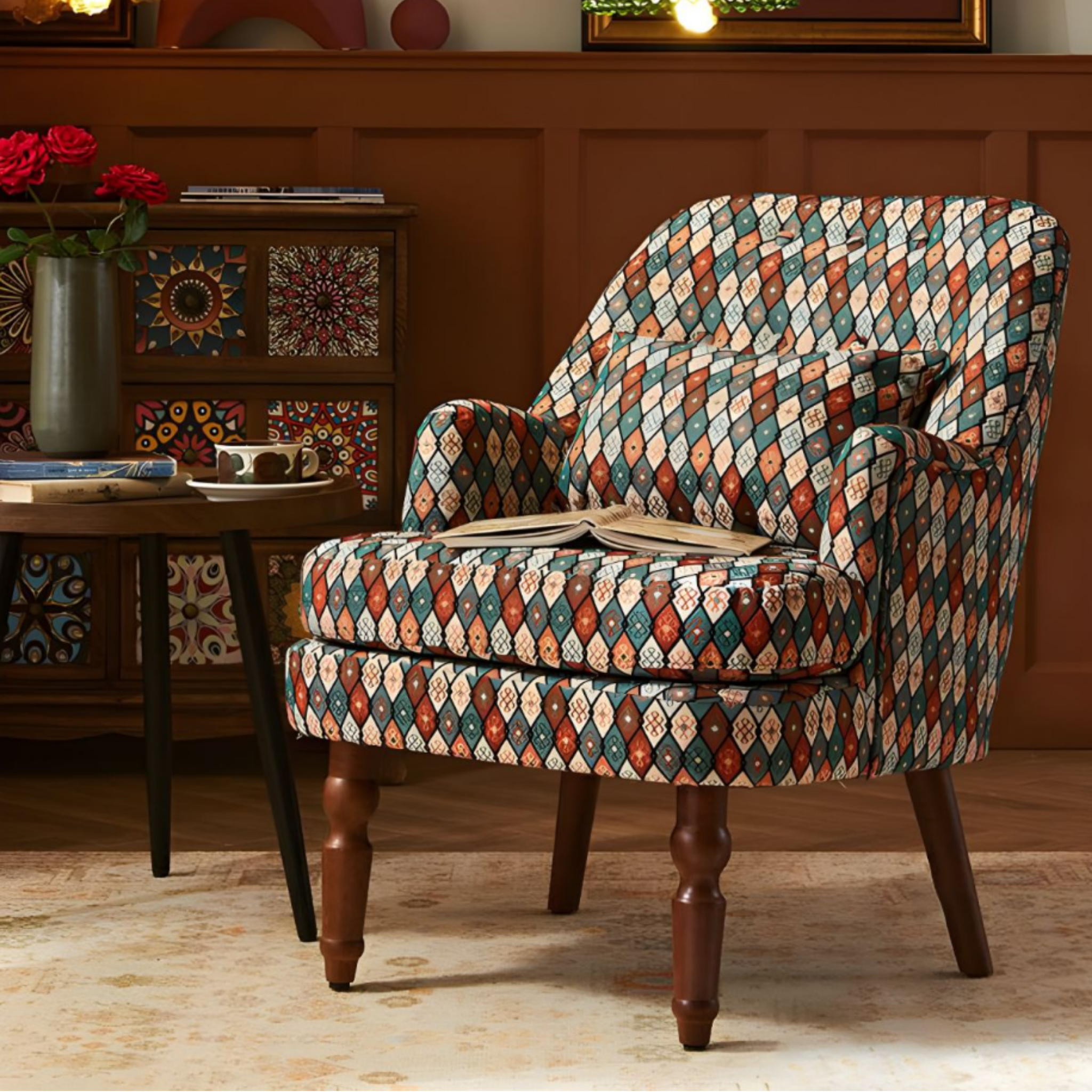 American Country fabric armchair