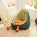 Avocado shaped chair in kids bedroom