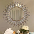 Sunflower Creative Art Mirrors Living Room Entrance Decorative Mirror Light Luxury Mirror Wall Wall Bathroom Mirrors 장식경