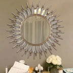 Sunflower Creative Art Mirrors Living Room Entrance Decorative Mirror Light Luxury Mirror Wall Wall Bathroom Mirrors 장식경