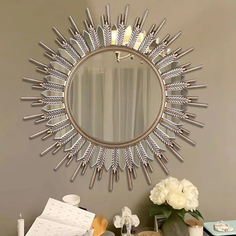 Sunflower Creative Art Mirrors Living Room Entrance Decorative Mirror Light Luxury Mirror Wall Wall Bathroom Mirrors 장식경