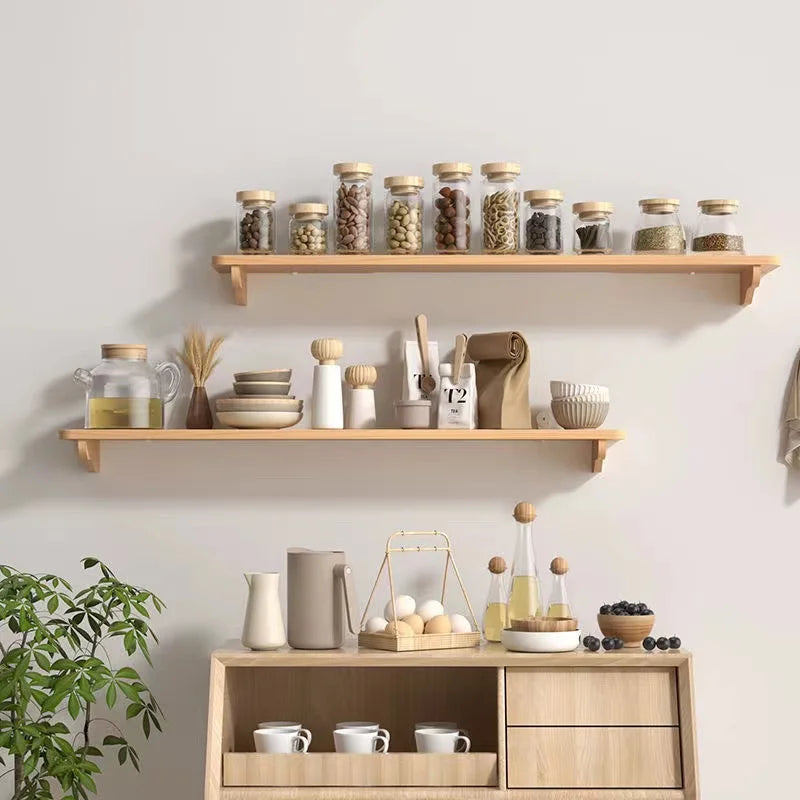 Solid Wood Wall Shelf for Books Kitchen Wall Organizer Stand Partition Wall Dividers Flower Pot Holder Home Decor Storage Rack