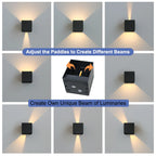 6W/12W LED Waterproof Wall Lamp in Black/White/Grey for Indoor and Outdoor Decoration Lighting Aluminum Wall Lights AC 110V 220V