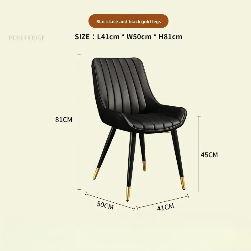 Modern Minimalist Backrest Dining Chairs Nordic Home Restaurant Furniture Light Luxury Leather Dressing Chair