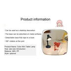 Mini LED Night Reading Book Light Foldable Table Lamp Dormitory Bedroom Creative Bedhead Lights Home Decorations Doll House Lamp