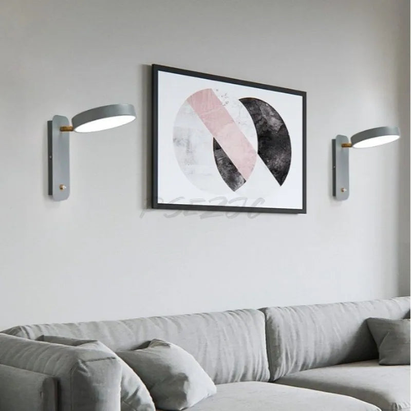 Creative Rotatable with Switch LED Wall Lamp Study Desk Eye Protection Reading Light Nordic Bedroom Bedside Lamp