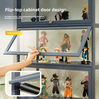 Figure Display Cabinet Imitation Glass Transparent Dust-Proof Display Cabinet Lego Toys Acrylic Storage Box Bookcase Shelf