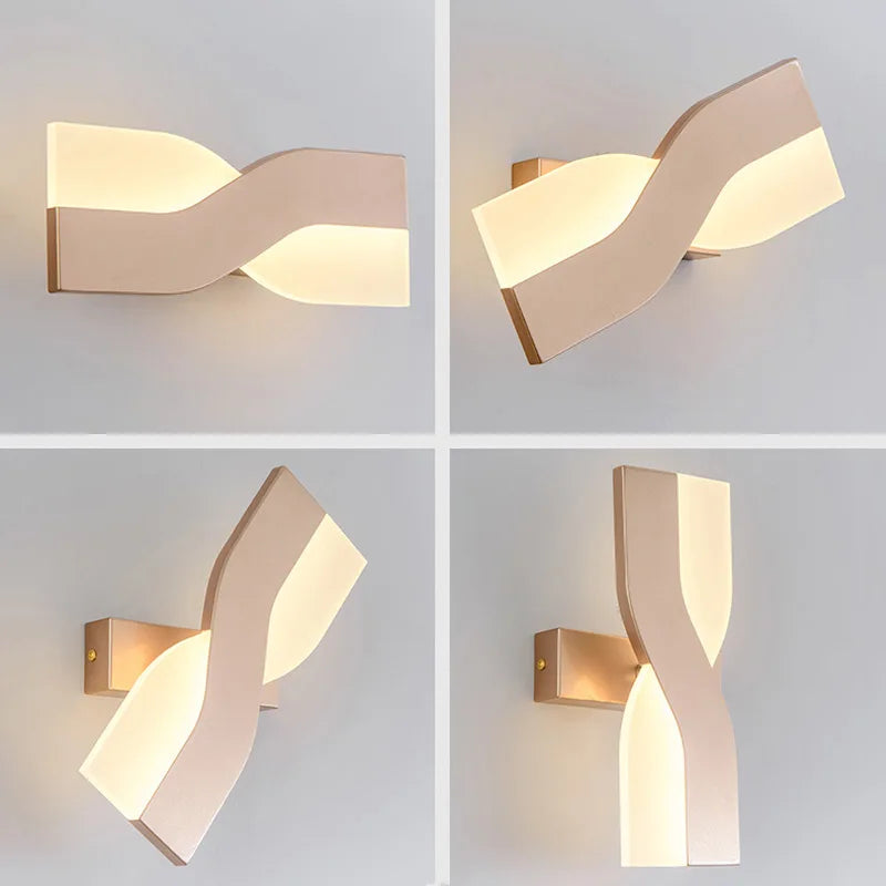 Nordic Simple LED Wall Lamp Modern Bedroom Bedside Adjustable Rotatable Lights Living Room Porch Wall Lamps Decor Lighting
