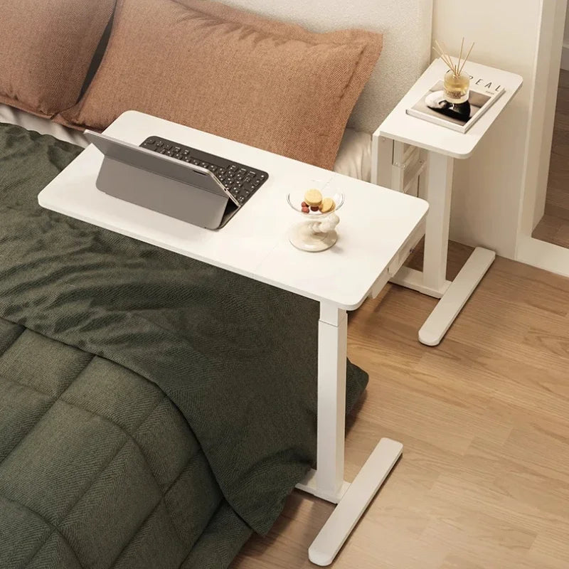 Air-Powered Lifting Bed Side Computer Desk Home Bedroom Simple Student Writing Desk Mobile Sofa Folding Desk Office Furniture