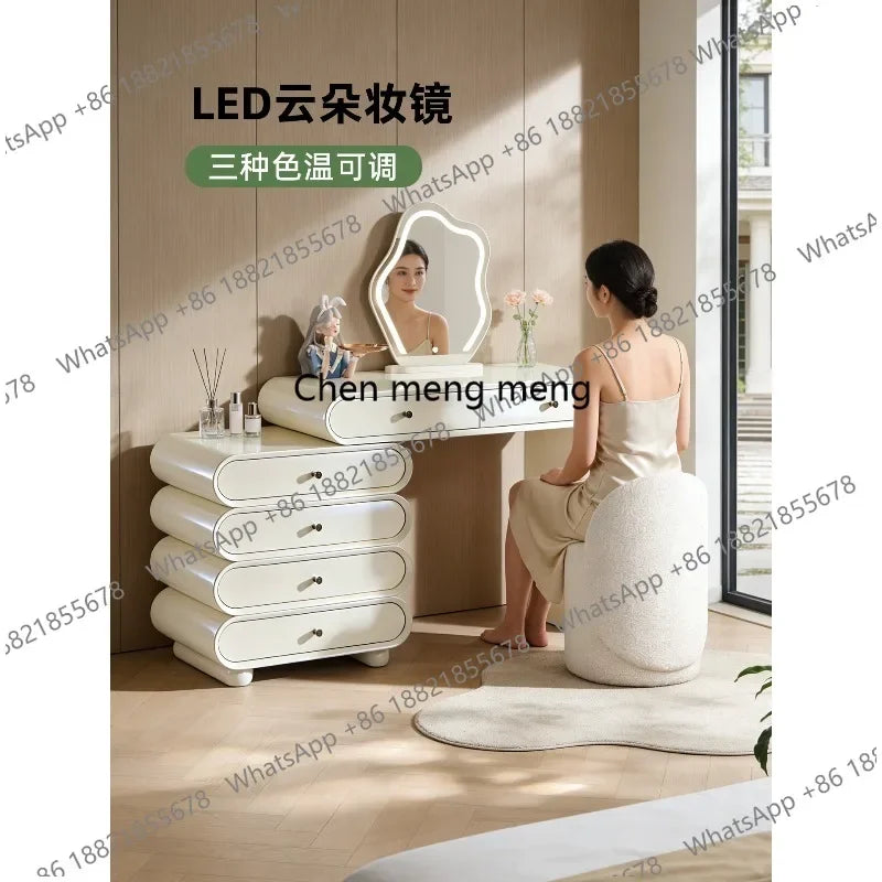 M45 Dresser, Chest, Integrated Italian Light Luxury Bedroom, Retractable Cream Style Small Makeup Table