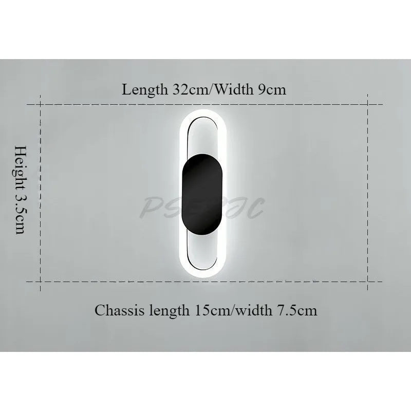 LED Bedroom Bedside Lamp Creative Personality Living Room Background Wall Lamp Wall Lamp Simple Modern Household