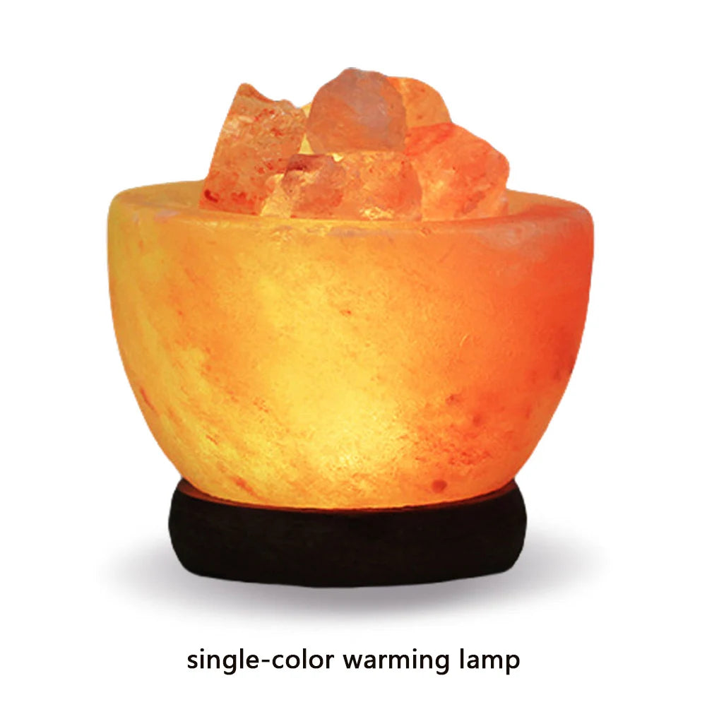 Himalayan Salt Lamp LED Night Light with Base Crystal Salt Rock Lamp LED Atmosphere Lamp Home Bedroom Decoration