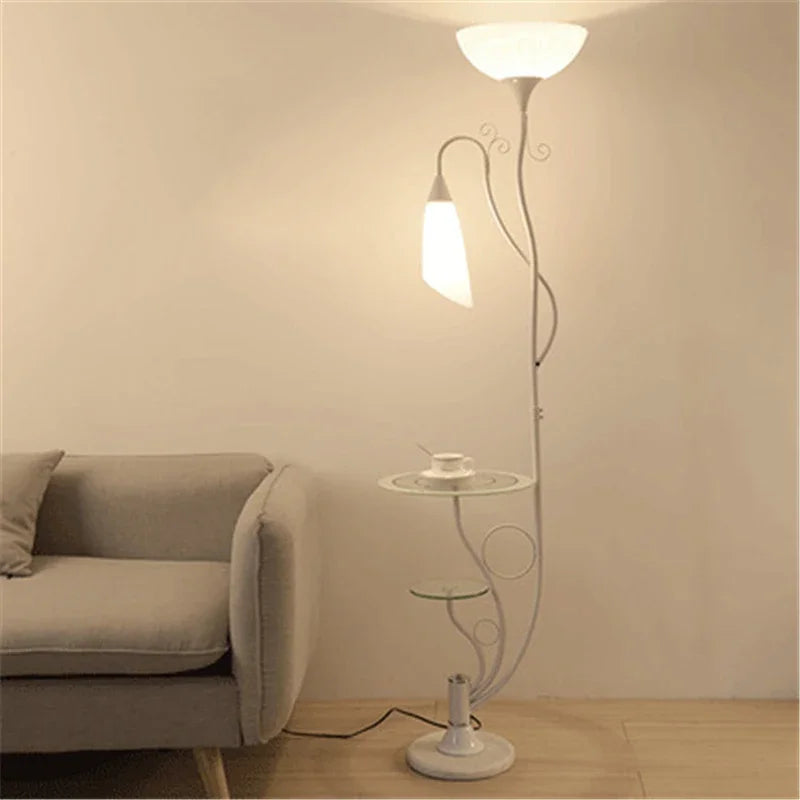 Nordic Modern Floor Lamp LED Flower Tea Table Floor Lamps for Living Room Bedroom Study Desk Lamp Home Decor Standing Lights E27