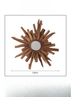 Homestay Retro Handmade Natural Teak Front Enigma Mirror Designer Storefront Decoration Creative round Mirror