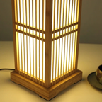 Base detail of Japanese bamboo table lamp