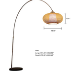 Dimensions of the bamboo woven fishing rod standing floor lamp