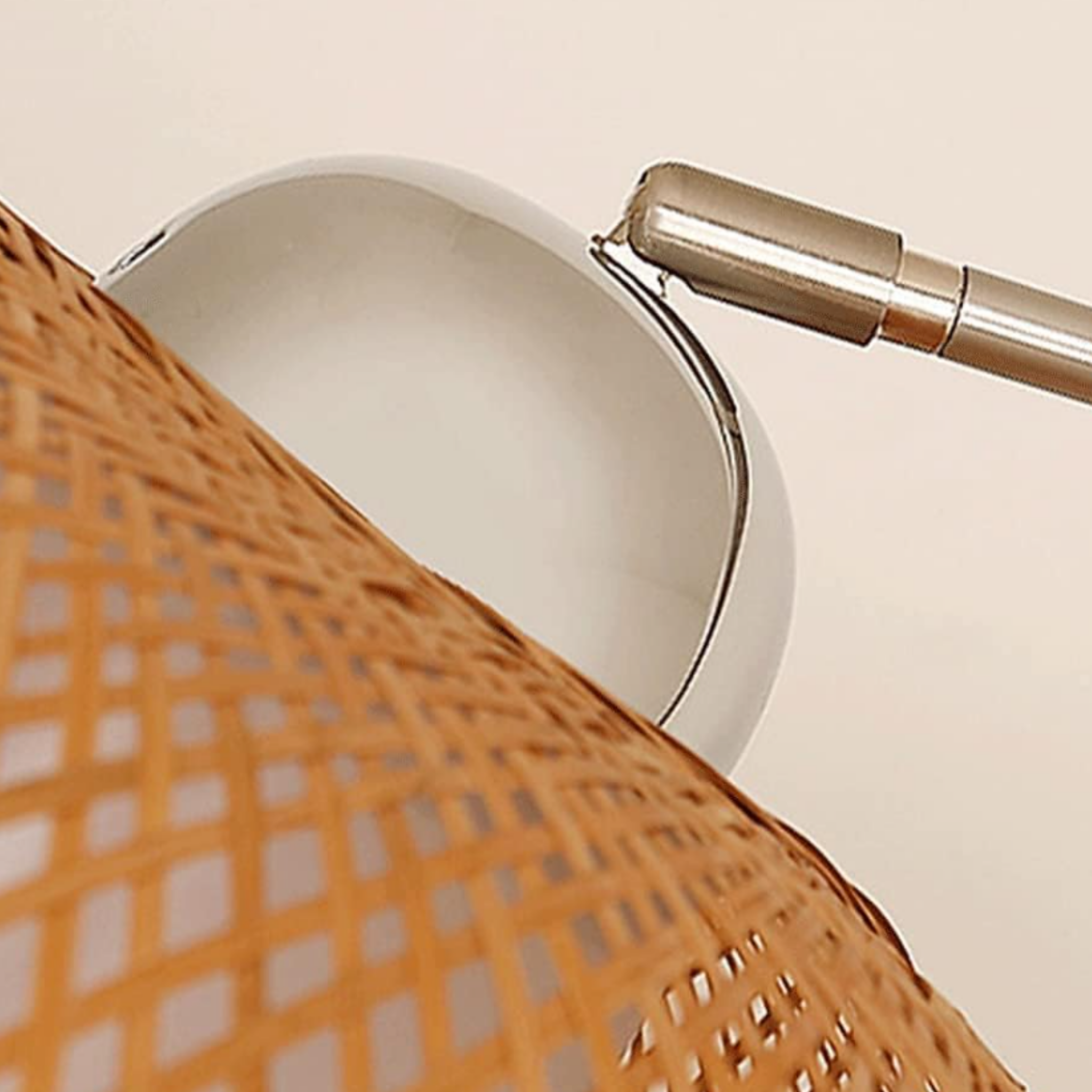 Close-up of the curved fishing rod frame