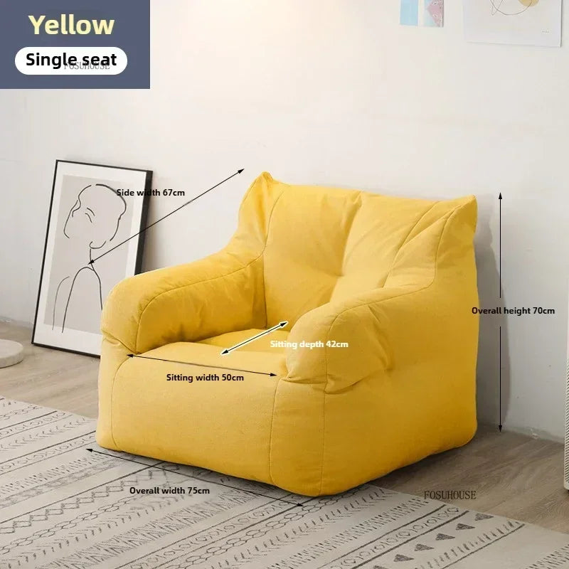 Ljylazy Linen Single Double Minimalist Sofa Leisure Bean Bag Chair Living Room Personality Puffs Sofa Creative Home Furniture