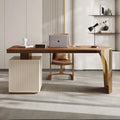 Solid Wood Desk Luxury Modern Home Study Computer Table Designer Simple High-End Stainless Steel Office Desk Furniture FYDD