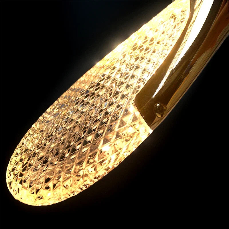 Nordic Crystal LED Chandelier Living Room Bedroom Bedside Pendant Lights Indoor Dining Room Decorative Lighting Hanging Lamp
