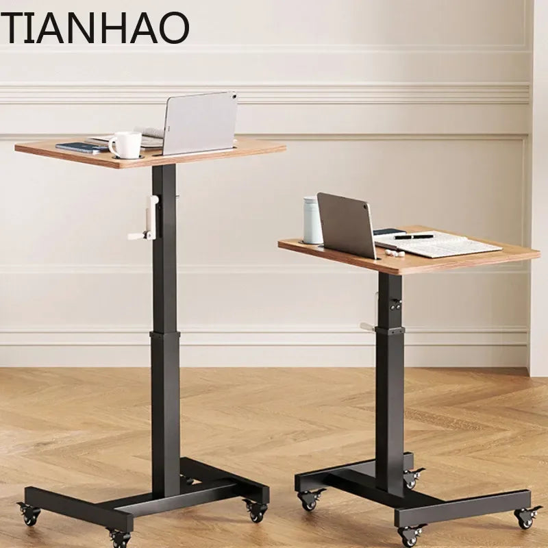.Lifting Computer Desk Mobile Desk with Wheel Ideal for Home Learning Adjustable Gamer Desk for Adults
